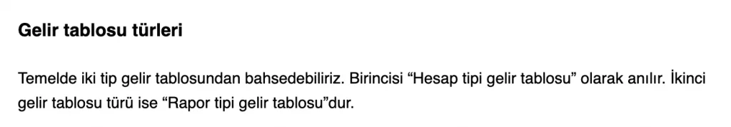 Gelir tablosu türleri: tek aşamalı ve çok aşamalı karşılaştırması